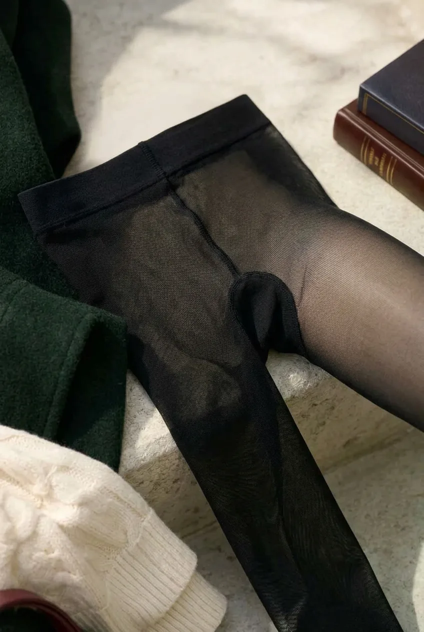 Ink Everyday Tights, ink black: sheer ink-black tights with clean matte finish, no logo
